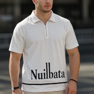 Nuilbata Printed Zipped Polo Shirt