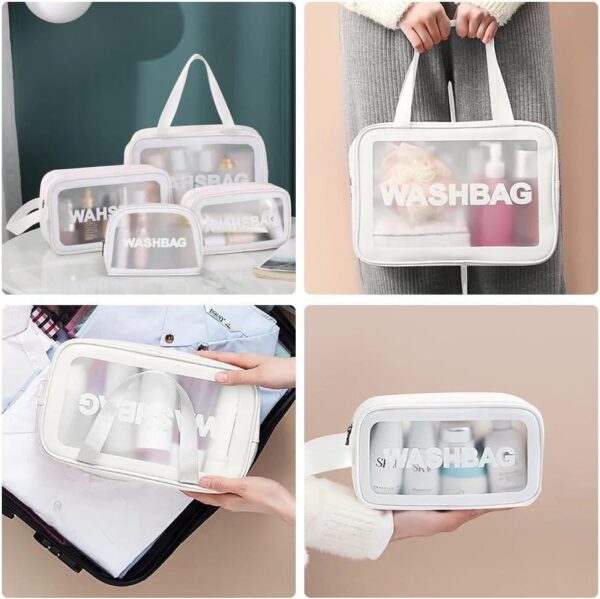 PU Wash Bag – Waterproof, Frosted & Transparent Travel Organizer - Image 4