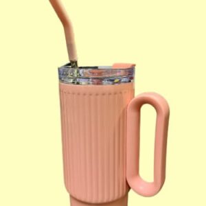 Stainless Steel Tumbler – Insulated Travel Mug with Straw & Handle – 800ml Hot & Cold Thermal Cup for Coffee, Tea, Juice